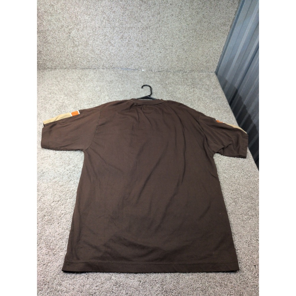 Point Zero Mens XL Brown Striped Short Sleeve T-Shirt Crew Neck Y2K Streetwear - Picture 9 of 9